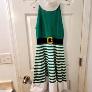 Green and White Christmas Dress